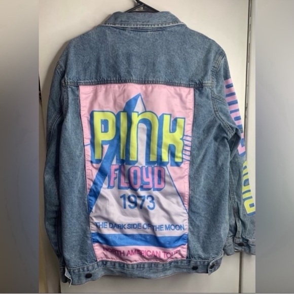 Pink Floyd - Dark Side Of The Moon Graphic Denim Jean Jacket NWOT Unisex - Picture 2 of 5